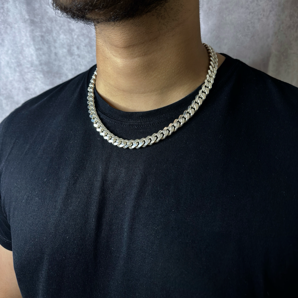 Solid 925 Sterling Silver Miami Cuban Link Chain For Men - 10mm Width, 22 24 26 Inch Lengths, Hip-Hop Style, Unbranded But High Quality